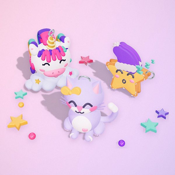 Figuritas de foamy moldeable: unicornio, michi y estrella