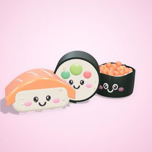 Escuadrón Sushi Kawaii, vista frontal — La Tienda Brilli Brilli
