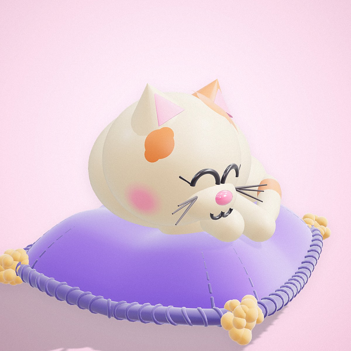 Gatito Modo Siesta, vista de tres cuartos — La Tienda Brilli Brilli