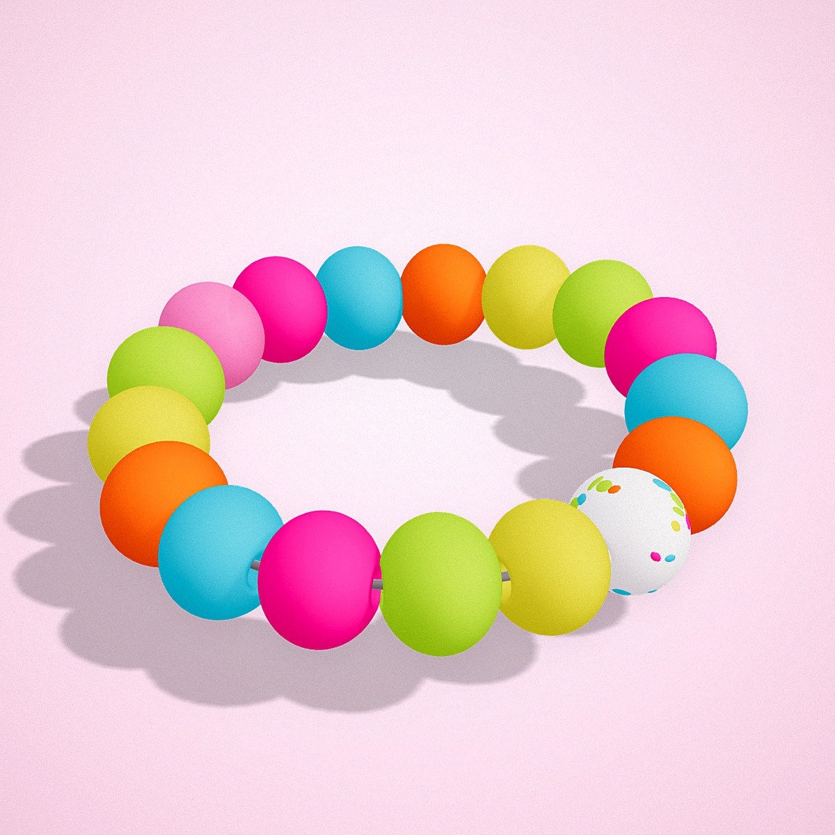 Pulsera Neón Chicle, vista de tres cuartos — La Tienda Brilli Brilli