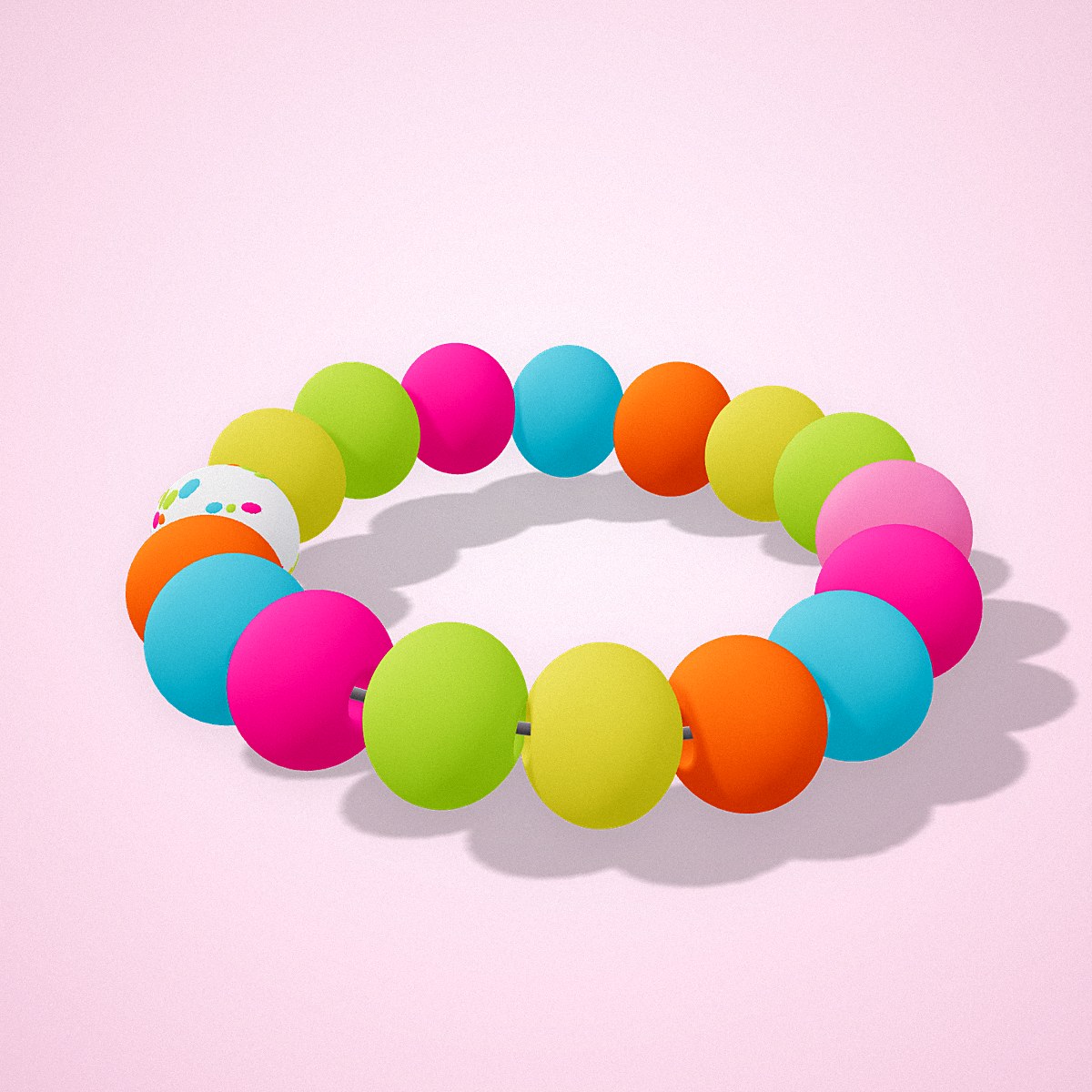 Pulsera Neón Chicle, vista cenital — La Tienda Brilli Brilli