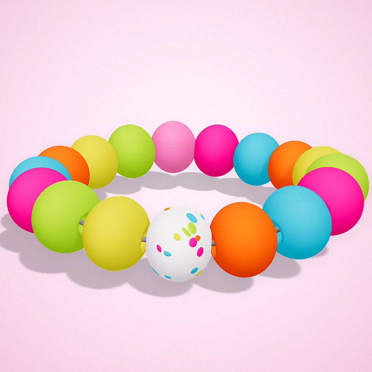 Pulsera Neón Chicle, detalle — La Tienda Brilli Brilli