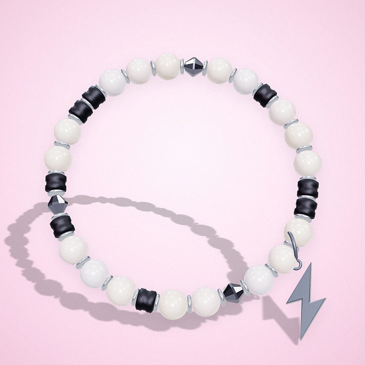 Pulsera Perla Rebelde, vista frontal — La Tienda Brilli Brilli