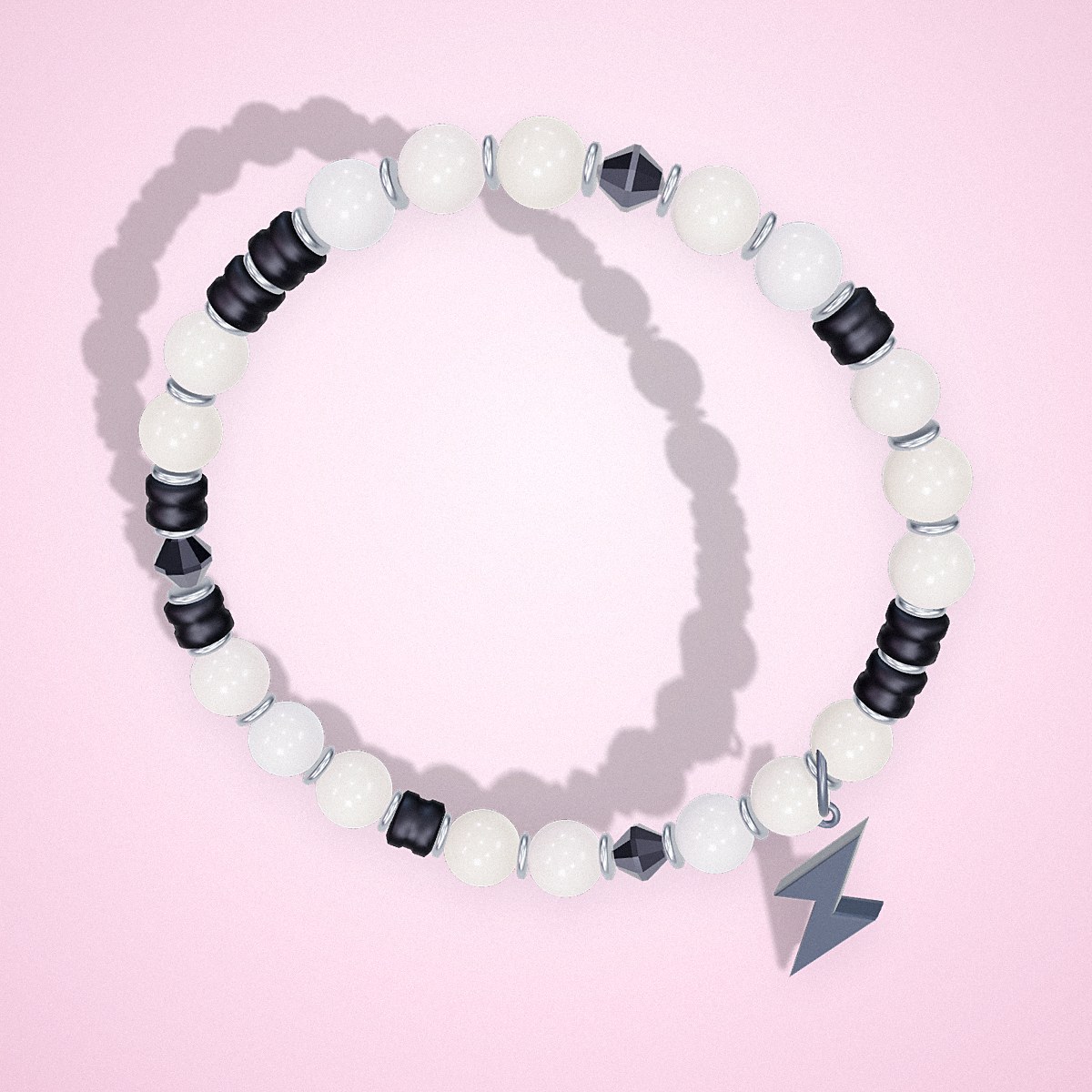 Pulsera Perla Rebelde, vista cenital — La Tienda Brilli Brilli