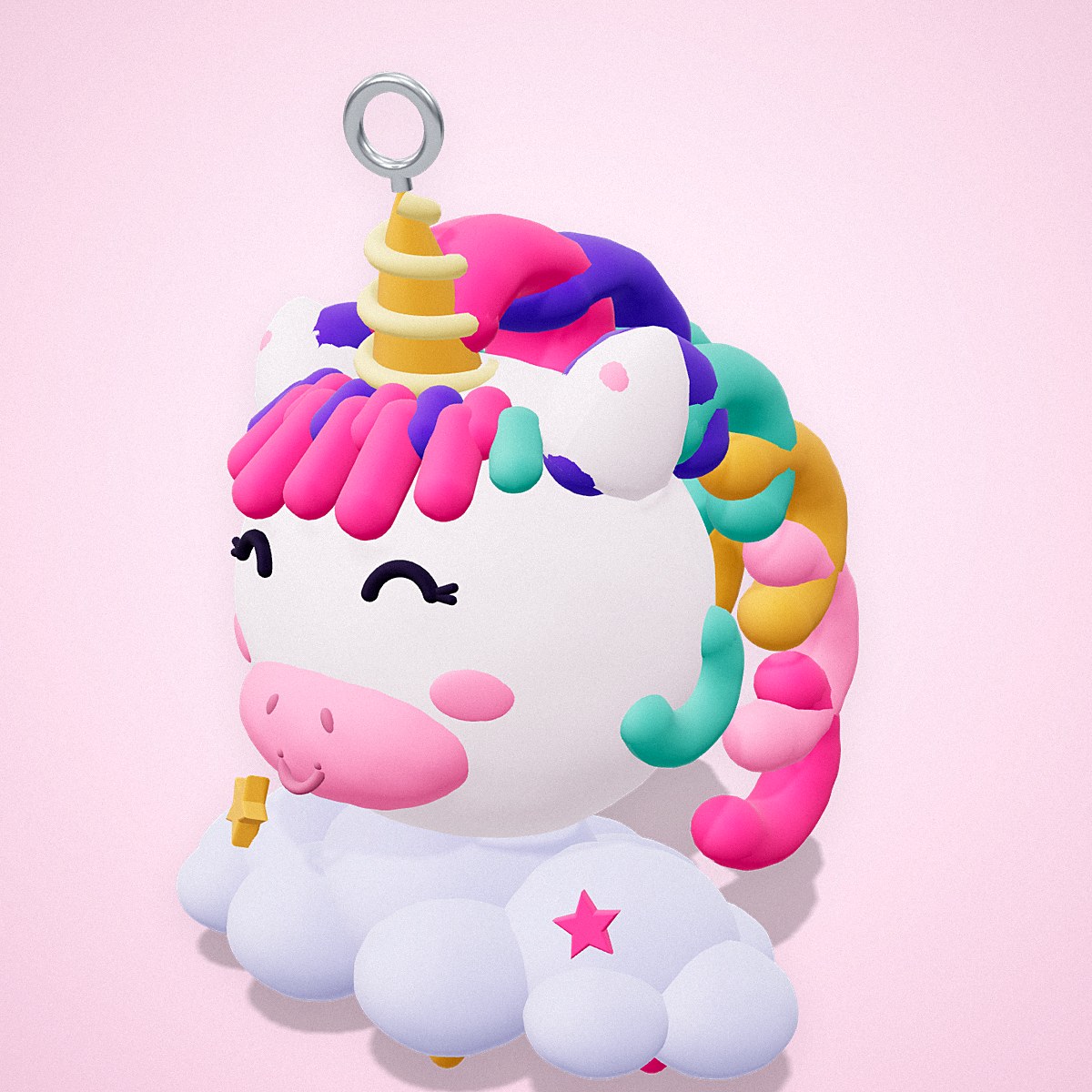 Unicornio Nube Pastel, vista lateral — La Tienda Brilli Brilli